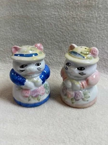 Salero y pimentero vintage para gatitos en vestidos - Imagen 1 de 6