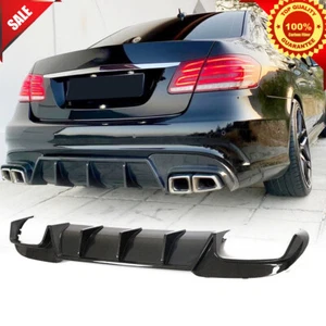 Real Carbon Rear Bumper Diffuser Lip For Benz W212 E300 E550 E63 Sedan 2013-2016 - Picture 1 of 13