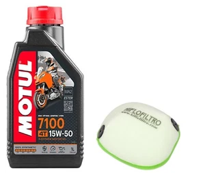 KIT TAGLIANDO KTM 85SX 2018 2019 2020 2021 2022 7100 15W50 FILTRO ARIA HIFLO - Foto 1 di 3