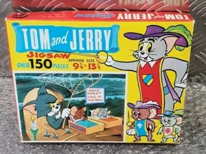 COMPLETE: Vintage TOM AND JERRY Jigsaw Puzzle ON SAFARI, Topsail 1969 150 Pieces - Picture 1 of 2