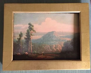 Cromolitografo antiguo paisaje de montaña Catskill río Hudson siglo XIX Eglau - Imagen 1 de 10