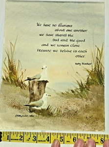 Katy Fischer Framed Watercolor & Calligraphy original not a PRINT - Picture 1 of 6