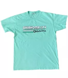 Comfort Colors Teal Oklahoma City Men’s Large Graphic Tee T-Shirt - Picture 1 of 3