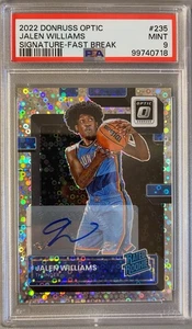 2022-23 Donruss Optic Jalen Williams Rated Rookie Auto Fast Break RC #235 PSA 9 - Bild 1 von 5