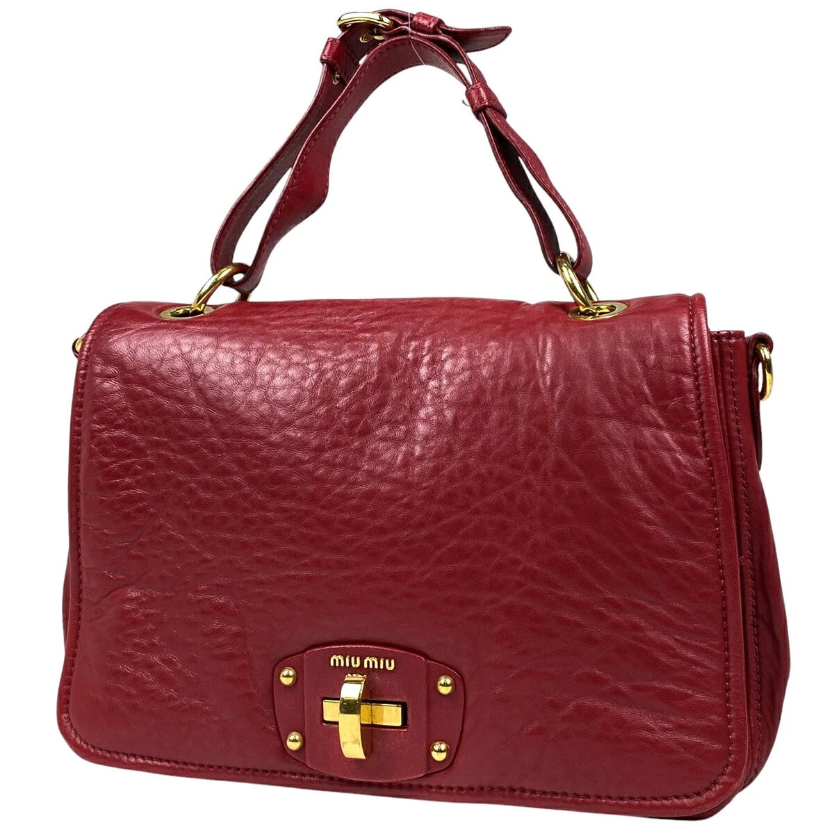 Red Leather Exterior Miu Miu Bags & Handbags for Women for sale | eBay