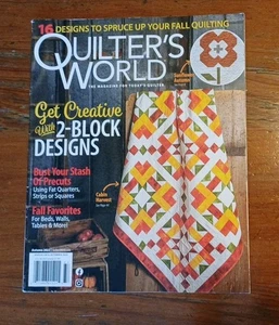 Quilters World Autumn 2023 Sunflower Autumn Cabin Harvest 2 Block Designs - Picture 1 of 1