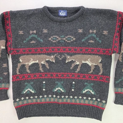 Vintage Woolrich Sweater Mens XL Moose Deer Wool Knit Pullover Outdoors Xmas 90s - Image 1 of 4