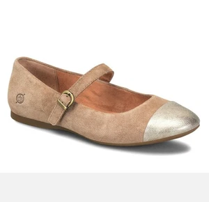 Zapatos planos de cuero Batti Mary Jane para mujer NUEVOS EN CAJA EE. UU. 8/38-39 topo/dorado metálico - Imagen 1 de 23