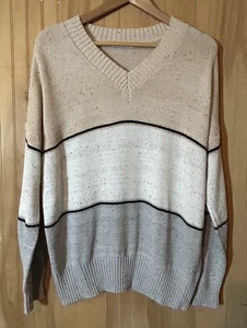 Staccato Women's Size Large Knit Long Sleeve Lightweight Sweater V-Neck - Picture 1 of 5