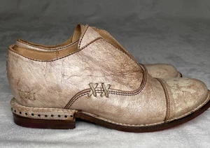 BED STU Rose Loafers Women’s Size 7 Cobbler Leather Slip On Bone Dip Dye UNIQUE - Picture 1 of 12