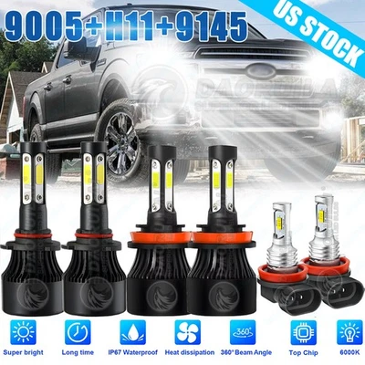 Kit de faros antiniebla de haz alto bajo LED para Honda Civic 6000K 2016-2020 Foto 1 de 4