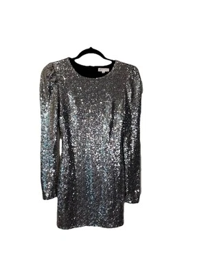Sexy Vestido Gris Lab Los Angeles Para Mujer XS Lentejuelas Plateado Noche Forrado Foto 1 de 4