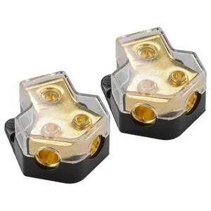 2x 2-Way Audio Power Ground Cable Distribution Block for Car Boat Truck - Picture 1 of 9