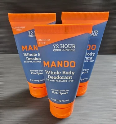 3 Mando Whole Body Deodorant Invisible Cream Pro Sport Scent 0.5oz Travel Size - Image 1 of 2