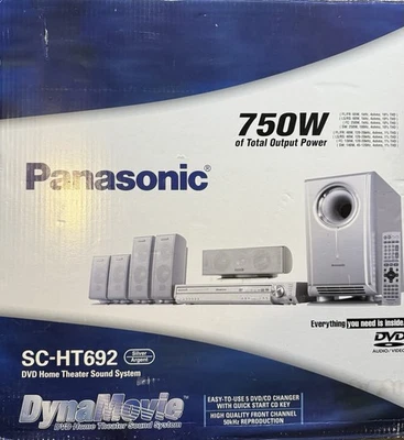 Sistema de cine en casa Panasonic SC-HT692 5,1 canales con control remoto, altavoces, sub NOB Foto 1 de 4