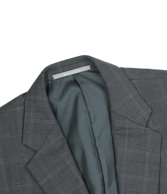Men's 40 R Hickey Freeman Gray Windowpane 100% Worsted Wool Sport Coat Blazer - Image 1 of 4