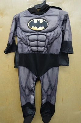 DC Batman, Infant Costume jumpsuit, cape, belt and cuffs, Size 0-12 M, New - Image 1 of 4