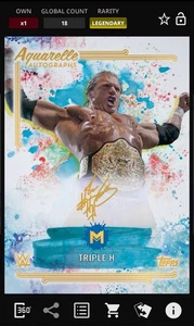 Triple H - Quin Oro 25cc Acuarela Firma Topps Slam WWE Motivo Digital - Imagen 1 de 1