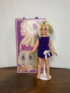 Vintage Ideal SAMTPUPPE 1970 mit Originalkarton lila Kleid - Bild 1 von 18