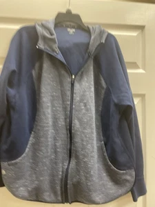 Tek Gear DAMEN REISSVERSCHLUSS JACKE Navy Space Dye 3X Daumenloch Hoodie Grube 29 28L EU - Bild 1 von 7