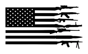US Flagge Waffen Aufkleber #1 4"x7" Farbe wählbar - Bild 1 von 2