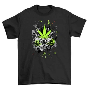Weed Hemp_44 - Funky Leafy Green Vibes! Unisex Funny T-shirt, 100% Cotton, Ideal - Picture 1 of 46