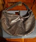 CANDIE'S – HOBO HANDBAG   pewter/silver sequin preowned 