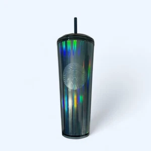 Starbucks Summer Teal Blue Iridescent Dome Tumbler Cold Cup 24 oz Venti - Picture 1 of 5
