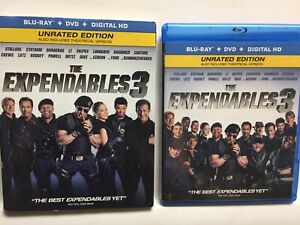 The Expendables 3 (Blu-ray,DVD,2014,2-Disc,Unrated)w/Embossed Foil Slipcover!