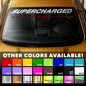 SUPERCHARGED MUSCLE CAR Windshield Banner Premium Vinyl Decal Sticker 45x3" - Picture 1 of 3