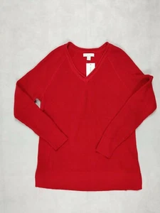 Charter Club Womens Sweater XS Red V-Neck Pullover Knit Long Sleeve - Picture 1 of 8