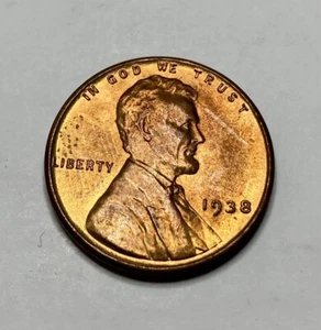 1938 - Centavo de trigo Lincoln cobre centavo gema Bu sin circular - 1c 1938 - Imagen 1 de 2