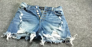 Enjean Denim Co.Woman Shorts Distressed Buttoned Pockets S Summer Cotton Comfort - Picture 1 of 11