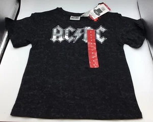ACDC Boy's Short Sleeve Retro Tee, Size 8, Black/Silver, Free Shipping - Picture 1 of 2