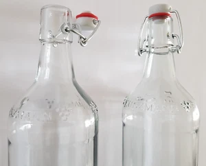 2 x 1 L Glasflasche Flasche Bügelflasche transparent Bügelverschluss Drahtbügel - Bild 1 von 2