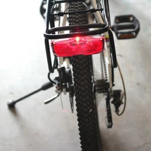 Bike Cycle Bicycle Rear Tail Light Red Safety For Luggage Carrier Rack Tool - Picture 1 of 12