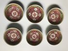 Set Of Six Chinese Famille Rose Porcelain Mun Shou Red Soy Sauce Dishes