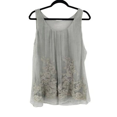 Мягкое окружение шелк шифоновое Майка женщин MP шалфей зеленый фея коттедж богемное - Изображение 1 из 4