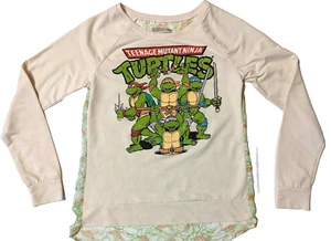 Nickelodean Girls Size M Teenage Mutant Ninga Turtles Top Graphic Tee Sheer Back - Picture 1 of 8