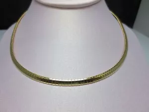 14kt GOLD EP 4 MM OMEGA KETTE HALSKETTE 16-20 ZOLL - Bild 1 von 2