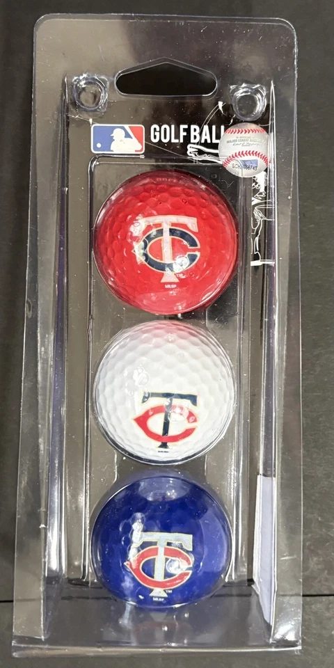 Team Golf MLB Minnesota Twins Regulation Size Golf Balls, 3 Pack, Full Color - Image 1 of 4