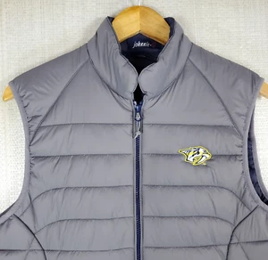 JOHNNIE O x PREDATORS Size Small Mens Puffer Vest Full Zip Gray Quilted Golf - Picture 1 of 17