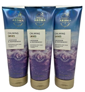 Bath & Body Works LOT 3 Calming Skies Lavender Peppermint Moisturizing Body Wash - Picture 1 of 2