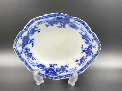 Plato de verduras Flow Blue Johnson Brothers patrón Richmond 7 5/8 x 9 7/8 Foto 1 de 4