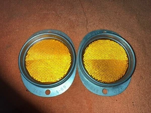 PAIR Vintage DO-RAY 100-0 Red Reflector Car OLD Truck Bus Van Travel Trailer NOS - Picture 1 of 13