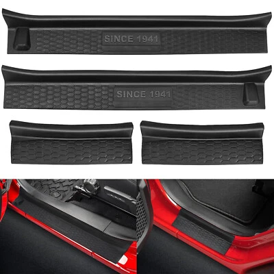 4Pcs Door Sill Guards Kit for Jeep Wrangler JL JLU Gladiator JT 4-Door 2018-2023 Foto 1 de 4