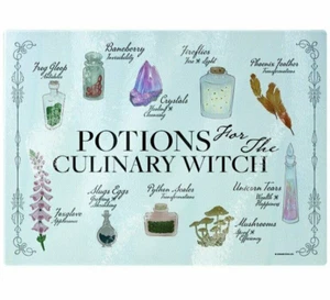 Potions For The Culinary Witch Glass Chopping Board, Supernatural, Magical, Gift - Picture 1 of 3