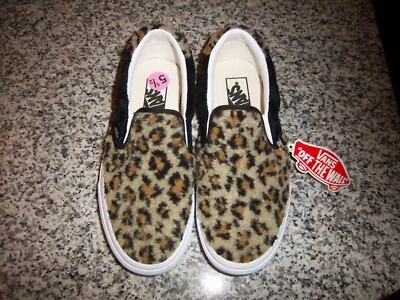 WOMENS SIZE 7 MENS SIZE 5.5 CHEETAH PRINT FUR VANS SHOES - NWT - Image 1 of 4