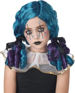 Clowny Kid Curls Wig Clown Girl Fancy Dress Up Halloween Child Costume Accessory - Picture 1 of 1
