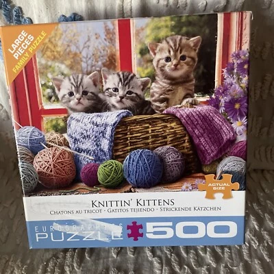 Rompecabezas para tejer gatitos 19x13 gatos hilo eurográfico 500 piezas Foto 1 de 2